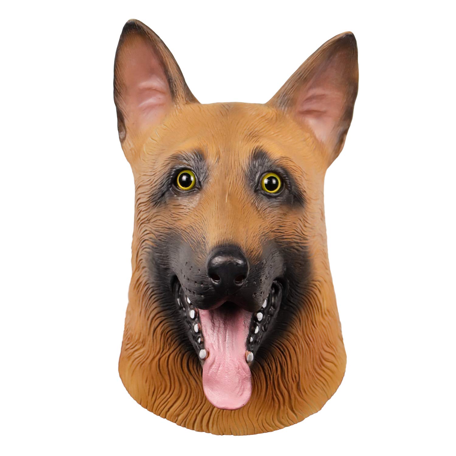 waylike 德国牧羊犬动物面具万圣节服装乳胶狗头面具